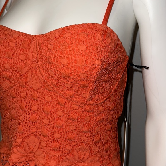 NIGHTCAP *Sunflower* lace corset cami top in Sunset orange XS S - Picture 4 of 10